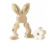 Dřevěná dekorace králíček s kytičkou - 9*3*14 cm J-Line by Jolipa