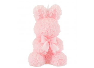 Růžová růžičková svíčka ve tvaru králíčka Rabbi Rose - 7*7*12 cm/ 8h