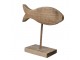 Hnědá antik dřevěná dekorace ryba na podstavci - 20*8*20 cm Clayre & Eef