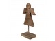 Hnědá antik dřevěná dekorace Anděl na podstavci - 18*8*30 cm Clayre & Eef