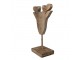 Hnědá antik dřevěná dekorace hlava sob na podstavci - 16*8*25 cm Clayre & Eef