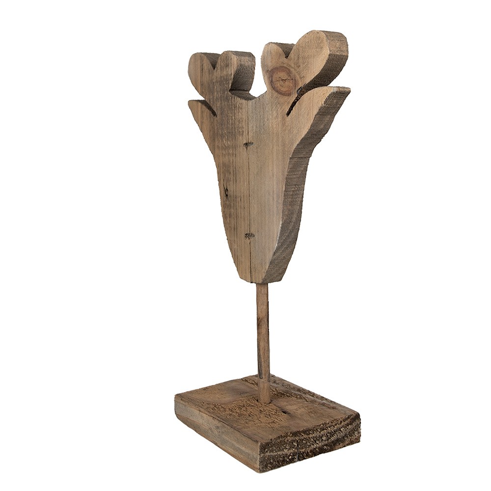 Hnědá antik dřevěná dekorace hlava sob na podstavci - 16*8*25 cm Clayre & Eef Hnědá antik dřevěná dekorace hlava sob na podstavci - 16*8*25 cm Clayre & Eef