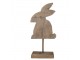 Hnědá antik dřevěná dekorace králík na podstavci - 14*8*30 cm Clayre & Eef