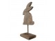 Hnědá antik dřevěná dekorace králík na podstavci - 14*8*30 cm Clayre & Eef