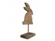 Hnědá antik dřevěná dekorace králík na podstavci - 14*8*30 cm Clayre & Eef