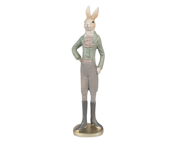 Dekorace králík elegán v zeleném fraku - 11*8*40 cm Clayre & Eef