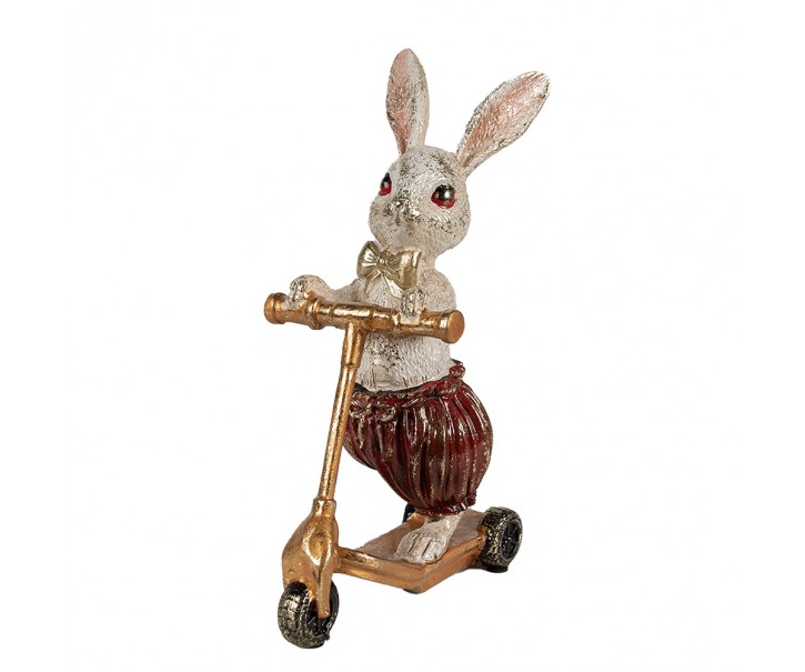 Dekorace zajíček na koloběžce - 15*9*25 cm Clayre & Eef