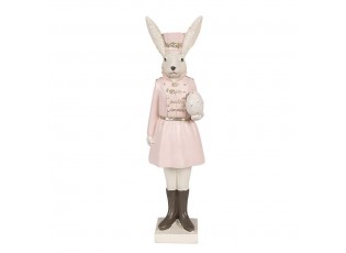 Dekorace zaječí žena v růžové uniformě a vajíčkem - 7*6*23 cm