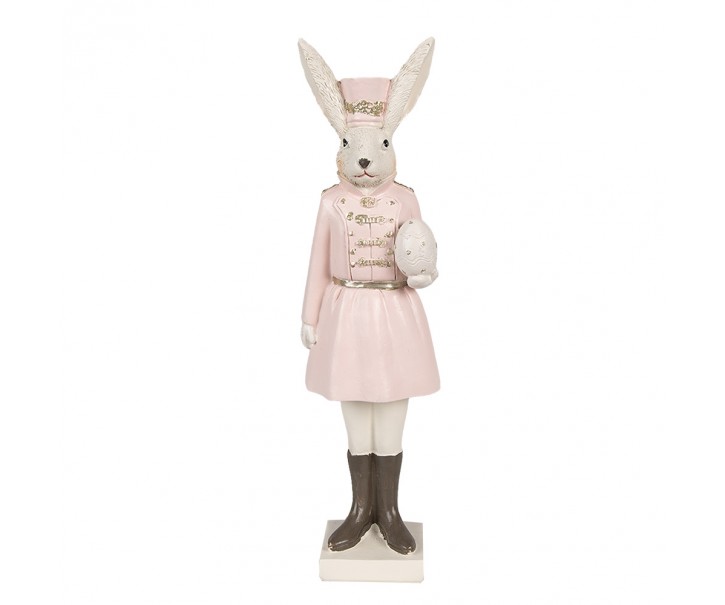 Dekorace zaječí žena v růžové uniformě - 7*6*23 cm Clayre & Eef