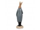 Dekorace králík v modrém kabátku a mrkvemi - 10*9*34 cm Clayre & Eef