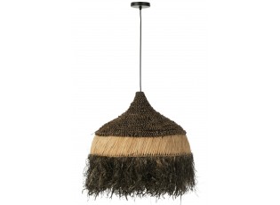 Závěsné černopřírodní ratanové světlo Raffia L - Ø 50*65 cm/ E27