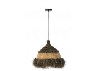 Závěsné černopřírodní ratanové světlo Raffia S - Ø 36*40 cm/ E27
