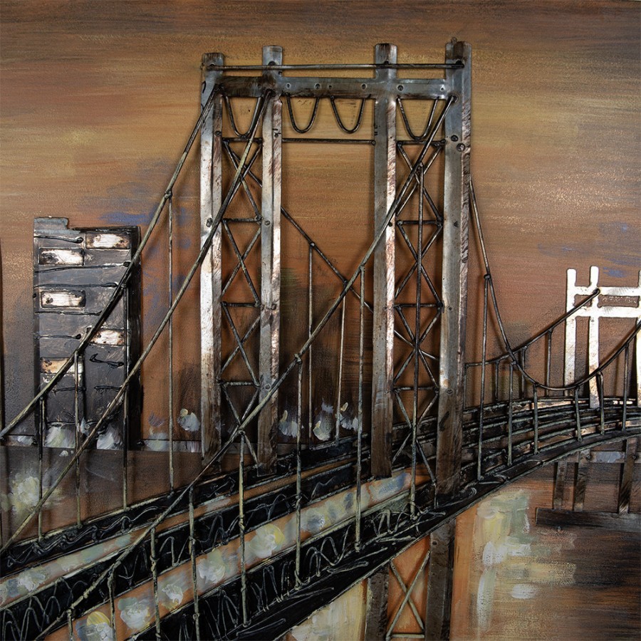 3D hnědý kovový obraz Golden Gate San Francisco - 120*5*80 cm Clayre & Eef 3D hnědý kovový obraz Golden Gate San Francisco - 120*5*80 cm Clayre & Eef