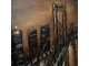 3D hnědý kovový obraz Golden Gate San Francisco - 120*5*80 cm Clayre & Eef