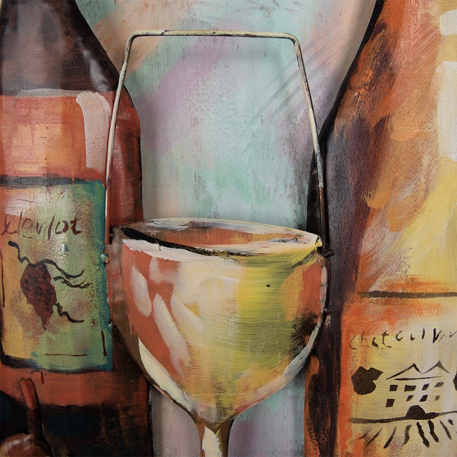 3D kovový obraz s láhvemi vína Wine Bottle - 120*6*80 cm Clayre & Eef 3D kovový obraz s láhvemi vína Wine Bottle - 120*6*80 cm Clayre & Eef