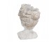 Šedý antik cementový květináč hlava ženy s květy S - 14*14*22 cm Clayre & Eef