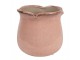Růžový keramický obal na květináč s vlnitým okrajem L - Ø 16*15 cm Clayre & Eef