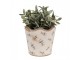 Béžový antik obal na květináč s olivami Olive Fields M - Ø 16*15 cm Clayre & Eef