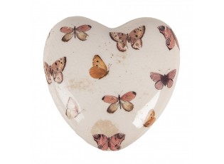Dekorace srdce s motýlky Butterfly Paradise L - 10*10*4 cm