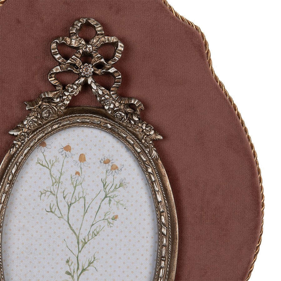 Růžovo- zlatý nástěnný fotorámeček se střapci Baroque - 22*2*31/ 10*15cm Clayre & Eef Růžovo- zlatý nástěnný fotorámeček se střapci Baroque - 22*2*31/ 10*15cm Clayre & Eef