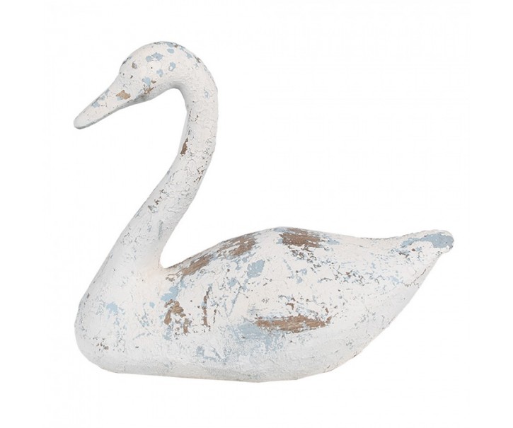 Bílá antik dekorativní figurka Labuť - 33*16*28 cm Clayre & Eef