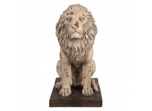 Béžová antik dekorativní socha lev Lion - 30*23*45 cm