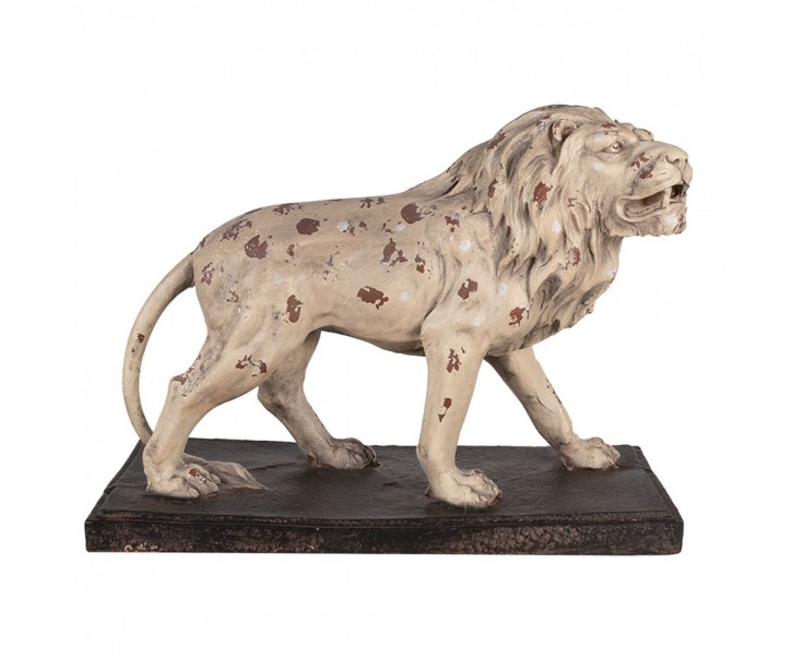 Béžová antik dekorativní socha lev Lion - 55*23*40 cm Clayre & Eef