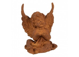 Dekorativní rezavá figurka anděl sedící - 9*8*12 cm