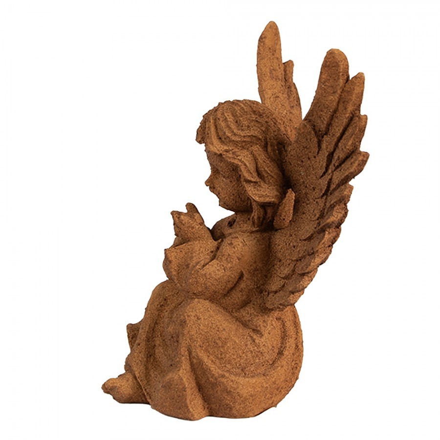 Dekorativní rezavá figurka anděl sedící - 11*9*15 cm Clayre & Eef Dekorativní rezavá figurka anděl sedící - 11*9*15 cm Clayre & Eef