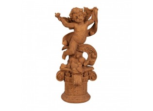 Dekorativní rezavá figurka anděl se srdci Love - 13*13*30 cm