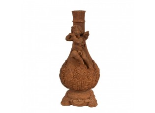 Dekorativní svícen rezavá figurka anděl - 10*10*23 cm