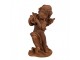 Dekorativní rezavá figurka andílek s harfou - 6*6*14 cm Clayre & Eef