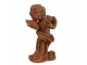 Dekorativní rezavá figurka andílek s harfou - 6*6*14 cm Clayre & Eef