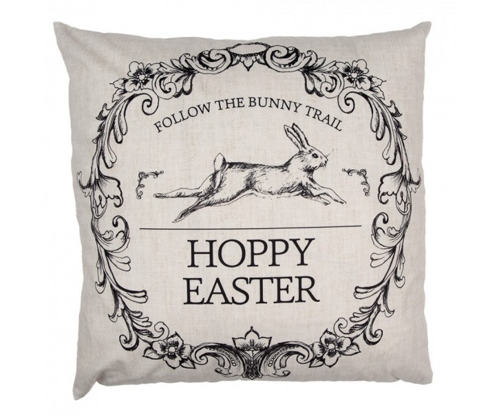 Povlak na polštář s králíkem Hoppy Easter - 45*45cm Clayre & Eef