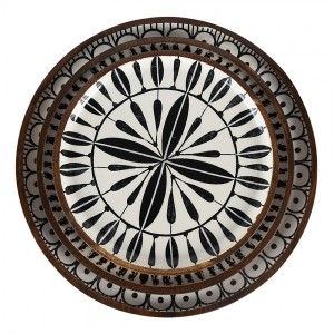 Set 3ks dřevěná dekorativní malovaná mísa/ talíř - Ø 28*2 / Ø 23*2 / Ø 20*2 cm