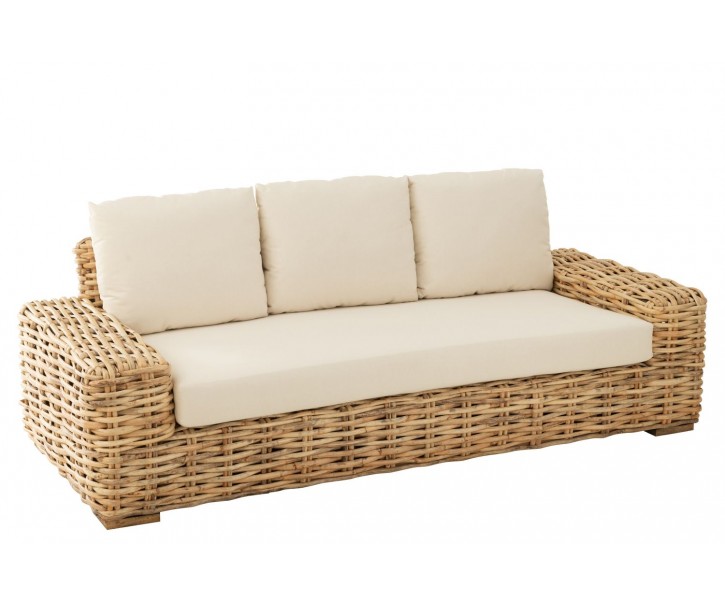 Přírodní 3-místná ratanová pohovka Mya Rattan Natural - 215*90*71 cm J-Line by Jolipa