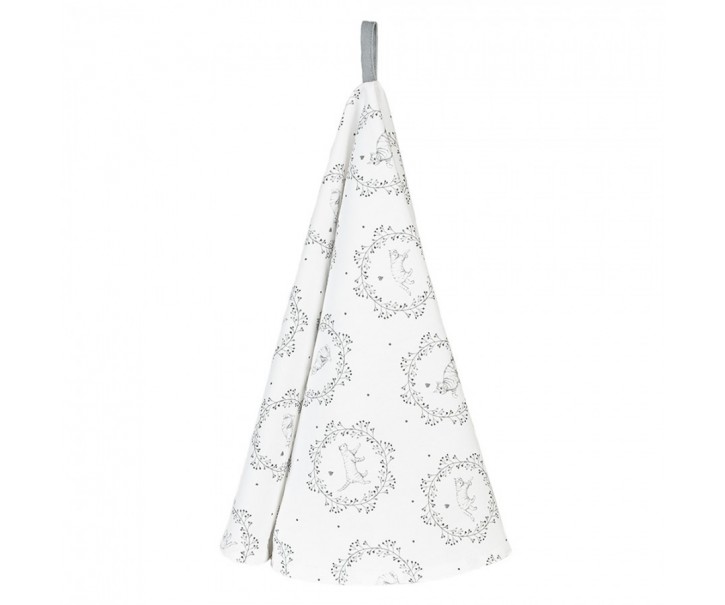 Kuchyňská bavlněná utěrka s kočičkami Lovely Grey Cats - Ø 80 cm Clayre & Eef