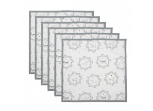 6ks textilní ubrousek s pejsky Lovely Grey Dogs - 40*40 cm 