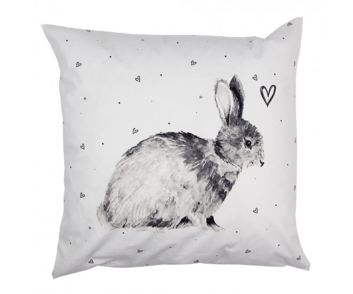 Povlak na polštář s králíčkem a srdíčky Bunnies in Love - 45*45 cm Clayre & Eef