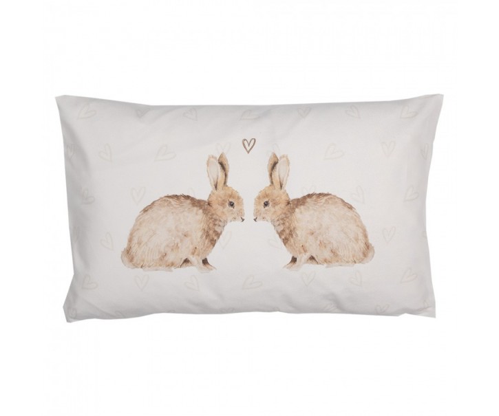 Povlak na polštář s motivem králíčka a srdíček Bunnies in Love - 30*50 cm Clayre & Eef