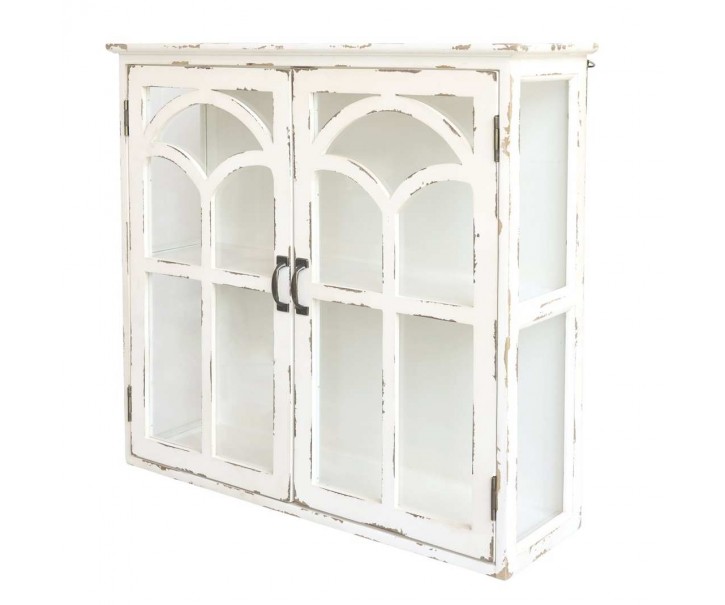 Krémová antik nástěnná dřevěná skříňka s dvířky Flori - 70*20*62 cm Chic Antique