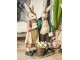 Dekorace králičí taťka s mamkou držící ptáčka - 15*8*26 cm Clayre & Eef