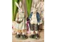 Dekorace králíček v modrém kabátě s košíkem vajíček - 9*7*25 cm Clayre & Eef