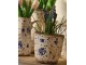 Béžový keramický obal na květináč s modrými růžemi Blue Rose S - Ø 13*12 cm Clayre & Eef