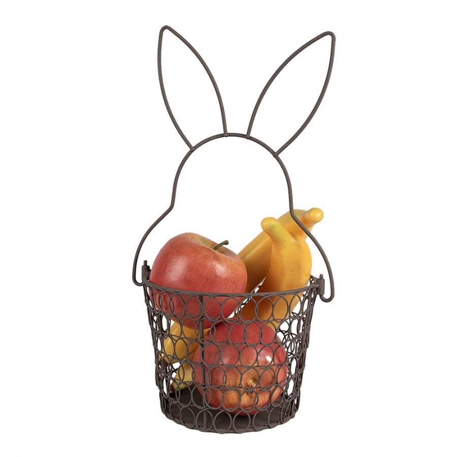 Hnědý drátěný dekorační košík králík Bunny - Ø 15*34 cm Clayre & Eef Hnědý drátěný dekorační košík králík Bunny - Ø 15*34 cm Clayre & Eef