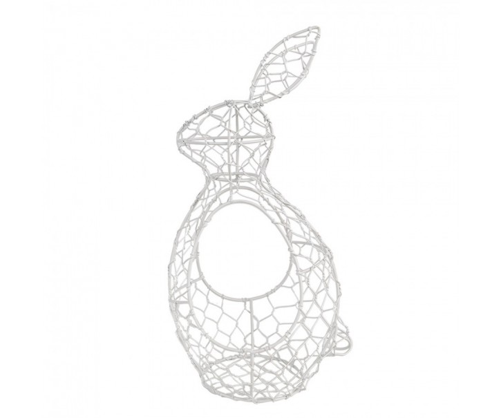 Bílý drátěný dekorační košík králík Bunny - 16*12*33 cm Clayre & Eef
