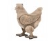 Hnědá antik dekorativní dřevěná figurka slepička - 23*12*28 cm Clayre & Eef