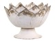 Béžová antik kovová dekorační mísa/ květináč na noze - Ø 29*19cm Chic Antique