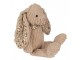 Hnědý plyšový králíček s květovanými oušky - 15*20*24 cm Clayre & Eef