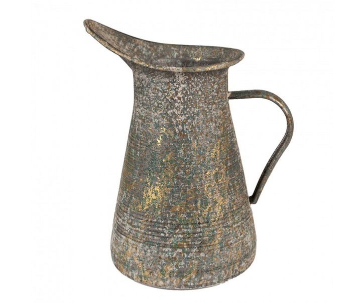 Šedý antik plechový dekorační džbánek - 21*15*25 cm Clayre & Eef